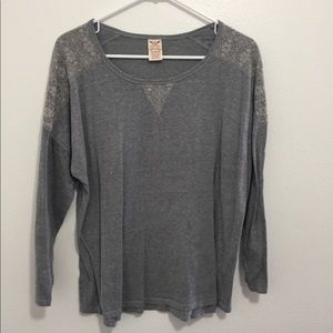 Grey lace long sleeve
